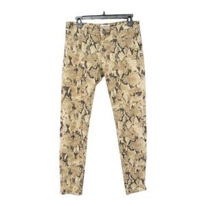 Denim & Supply Ralph Lauren Beige Snakeskin Print Skinny Jeans Size 28 Zip Ankle